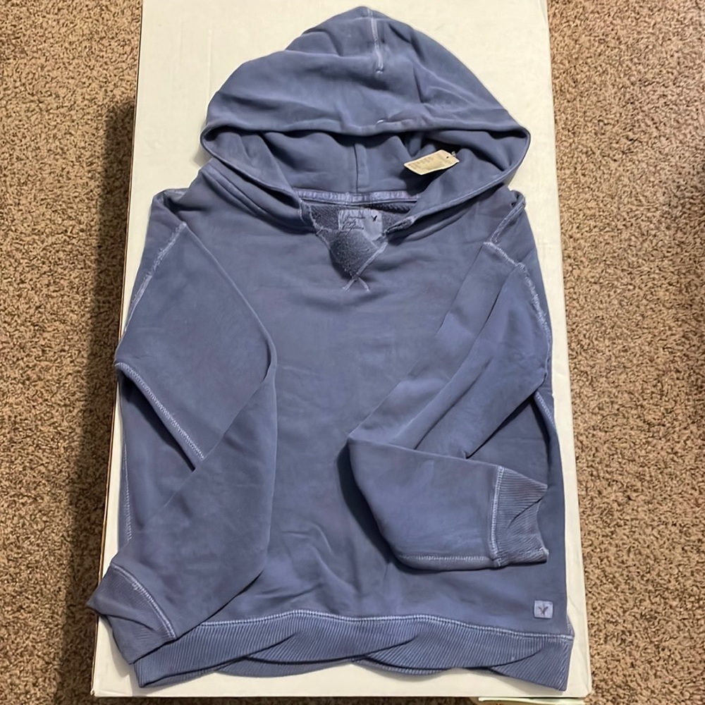 American Eagle Outfitters Size M Blue Cropped hoodie